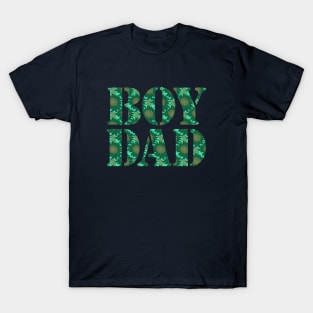 Boy Dad Green Floral Typography T-Shirt